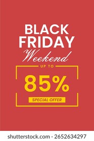 Plantilla de descuento especial de Black Friday: diseño audaz del 85 por ciento