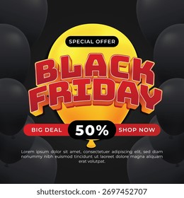 Black Friday Special Offer 50 Off Sale Banner