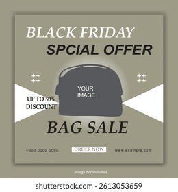 Black Friday Special Offer Bag Sale Social Media Banner Template Design