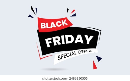 Black Friday special offer banner template design with white background, perfect for highlighting your holiday deals and promotions.