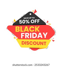 Black friday special offer banner. Sale badge. Sale discount promotional banner. Discount sale banner for retail advertisement, e-commerce, social media, online store