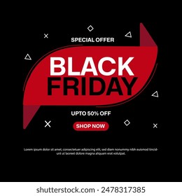 Black Friday Oferta especial Plantilla de diseño. Ilustración vectorial