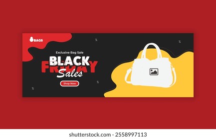 Black Friday special offer Facebook cover banner template or ladies' handbag sale social media cover design and products sale web banner design