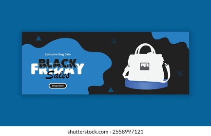 Black Friday special offer Facebook cover banner template or ladies' handbag sale social media cover design and products sale web banner design