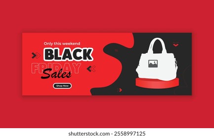 Black Friday special offer Facebook cover banner template or ladies' handbag sale social media cover design and products sale web banner design