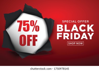 black friday special offer Red Background template illustration