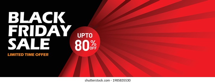 Black Friday special offer red and black sales banner vector