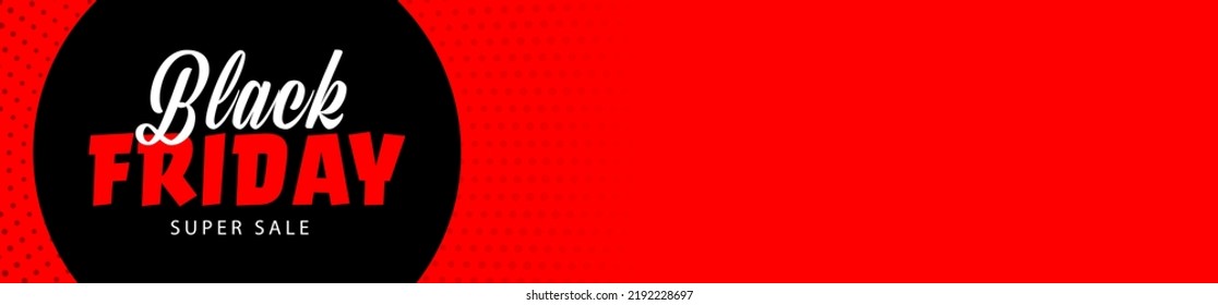 Black Friday special offer red banner. Super sale shopping event promotion. Advertising template for Black Friday price clearance vector illustration. Virtual marketing campaign