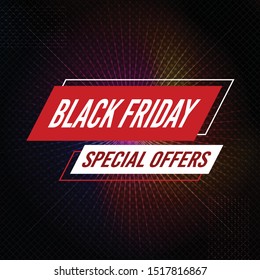 black friday special offers background with sunburst effect