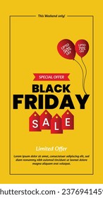 Black friday special sale offer instagram story template design