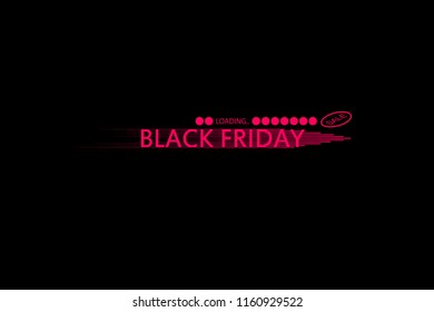 Black Friday Speed icon and loading bar on the black background ,