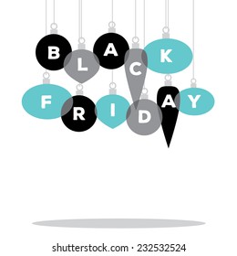  Black Friday spelled by Christmas ornaments EPS 10 vector illustration