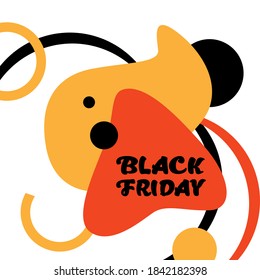 Banner de salpicadura de viernes negro sobre fondo blanco. Cartel de venta más grande del mundo para la invitación o tarjeta de regalo, portátil, baldosa de baño, libro de recortes Caja de teléfono o impresión de tela Estilo de doodle ilustración vectorial
