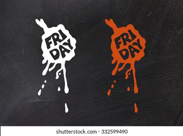 Black Friday splash sticker on white background. Vector illustration.