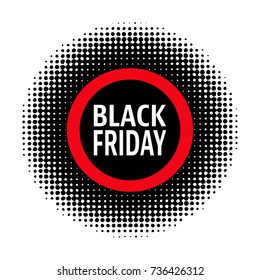 Black friday stamp halftone design. Vector illustration.