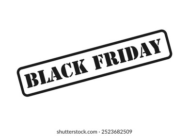 Vector de sello de Black Friday aislado para el evento anual de ventas en línea de Black Friday