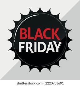 Sello de Viernes Negro. Vector blanco y rojo.