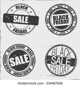 Black friday stamps set