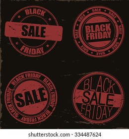 Black friday stamps set