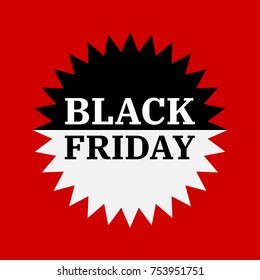Black Friday star badge vector illustration