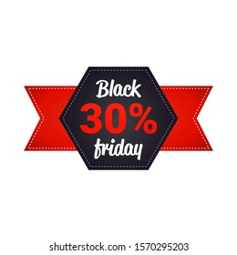 black friday sticker or discount banner holiday shopping concept big sale label advertising campaign badge vector illustration