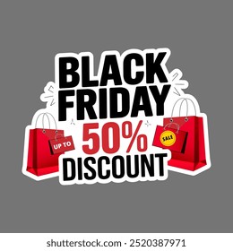 Black Friday Sticker flat design