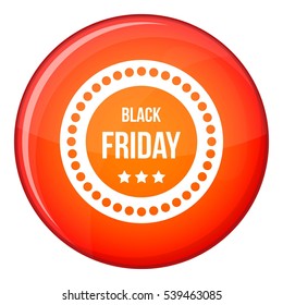 Black Friday sticker icon in red circle isolated on white background vector illustration