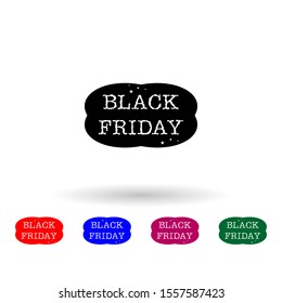Black friday, sticker multi color icon. Simple glyph, flat vector of black friday icons for ui and ux, website or mobile application