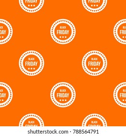 Black Friday sticker pattern repeat seamless in orange color for any design. Vector geometric illustration