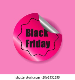 Black Friday sticker. Sale poster sticker