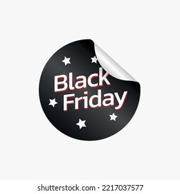 Black Friday Sticker. Vector isolated on a white background.