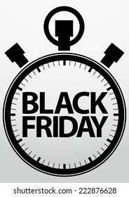 Black friday stopwatch icon, vector illustration 