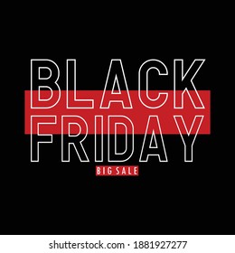 Black Friday Stylish Typography Slogan Graphic Design Stock Vector