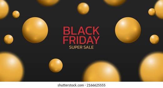 Black Friday Super Sale. Banner, poster on dark background.