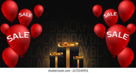 Black Friday Super Sale. Banner, poster on dark background. podium for sale.