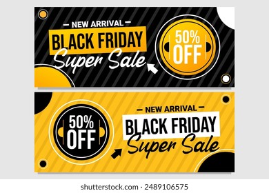 Black Friday Super Sale banner design template simple and elegant design