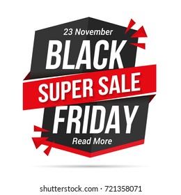 Black Friday super sale banner, vector eps10 illustration