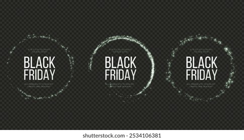 Black Friday Super Sale green. Realistic luminous round green frame. Discount banner for the holidays. PNG. Light Twirl. Curve light effect of line green . Luminous circle.