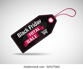 Black Friday Super Sale paper tags. Isolated labels. Vector illustration.