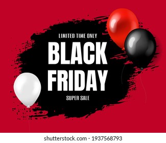 Black Friday Super Sale Poster With Gradient Mesh, Vector Illustration