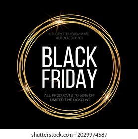 Black Friday Super Sale. Realistic Golden Luminous Round Frame. 
Light Golden Twirl.
Curve Light Effect Of Golden Line.
Luminous Golden Circle.
Light Gold Pedistal, Podium, Platform, Table.
Vector PNG