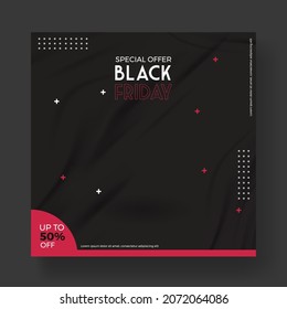Black Friday Super Sale. Realistic black gifts boxes. Pattern with gift box with red bow. Dark background golden text lettering. Horizontal banner, poster, header website. vector illustration