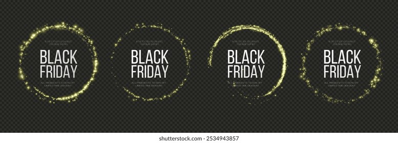 Black Friday Super Sale. Realistic neon luminous round light white frame. Discount banner for the holidays. PNG. Light neon Twirl. Curve light effect of neon dust. Luminous light circle.