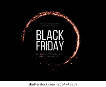 Black Friday Super Sale. Realistic neon luminous round light white frame. Discount banner for the holidays. PNG. Light neon Twirl. Curve light effect of neon dust. Luminous light circle.