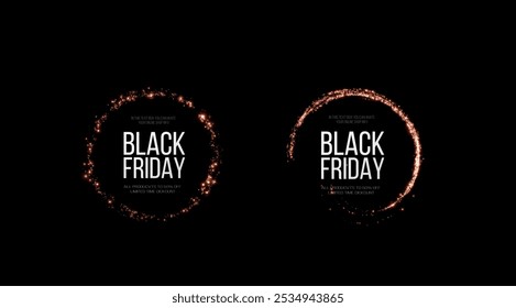 Black Friday Super Sale. Realistic neon luminous round light white frame. Discount banner for the holidays. PNG. Light neon Twirl. Curve light effect of neon dust. Luminous light circle.