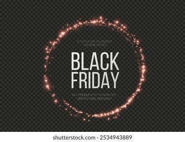 Black Friday Super Sale. Realistic neon luminous round light white frame. Discount banner for the holidays. PNG. Light neon Twirl. Curve light effect of neon dust. Luminous light circle.