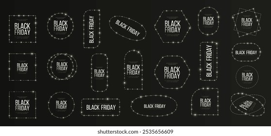 Black Friday Super Sale. Realistic neon luminous round frame set. Discount banner for the holidays. PNG. Light neon Twirl dust. Curve light effect of neon line. Luminous blue circle.	