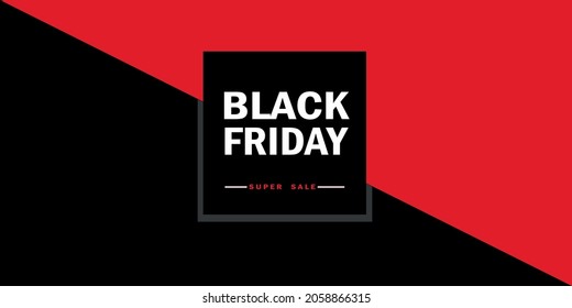 black Friday super sale black and red banner