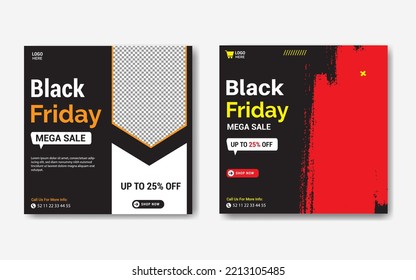 Black Friday Super Sale Social Media Post Template, Instagram Post Template, Social Banner