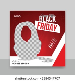 Black friday super sale social media post design